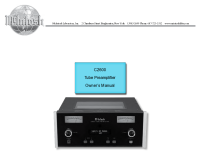 McIntosh C2600 - Owners manual 